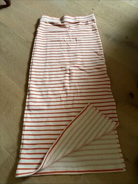 Splendid Cream and Orange Striped Maxi Skirt